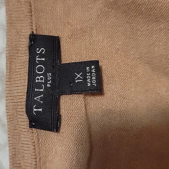 Talbots V-neck Tan Sweather US 1X - Picture 6 of 9